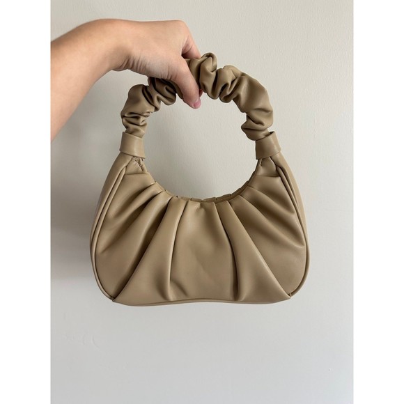 Tan Khaki Scrunchie Shoulder Bag - Picture 1 of 7